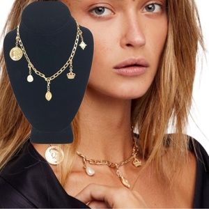 FREE PEOPLE Gold Charm Necklace